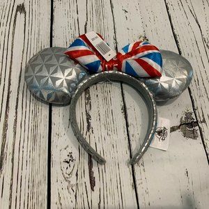 Disney Parks Epcot UK Flag Themed Mickey Ears NWT